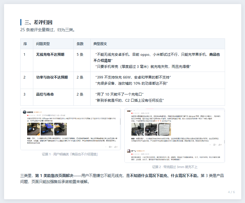 差评归因页