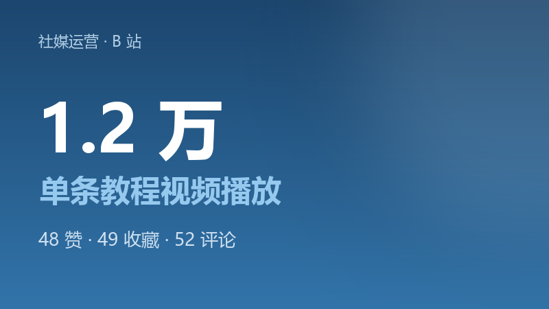 B 站账号运营封面